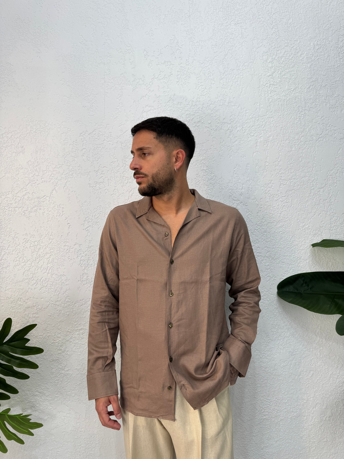 Camicia in Lino Collo Bowling