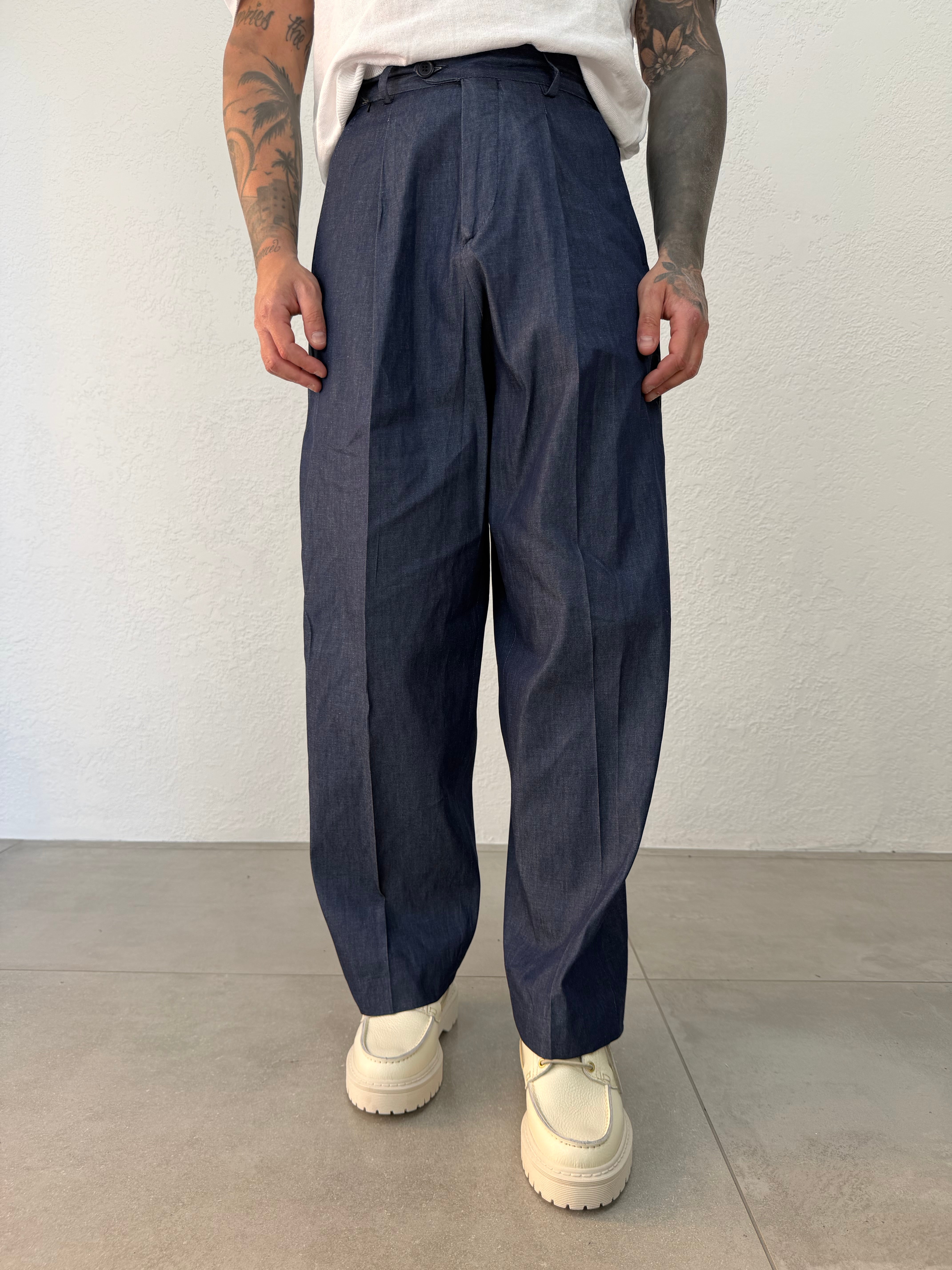 PANTALONE VITA ALTA CHAMBRAY