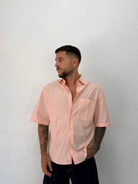 CAMICIA RIGATA MEZZA MANICA OVER