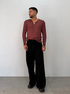 MAGLIA SCOLLO V  IN MISTO LANA