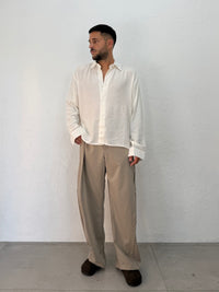 CAMICIA OVER COTONE E VISCOSA