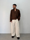 CAMICIA OVER COTONE E VISCOSA