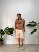 Bermuda classico con Pinces in Lino