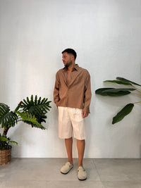 Bermuda classico con Pinces in Lino