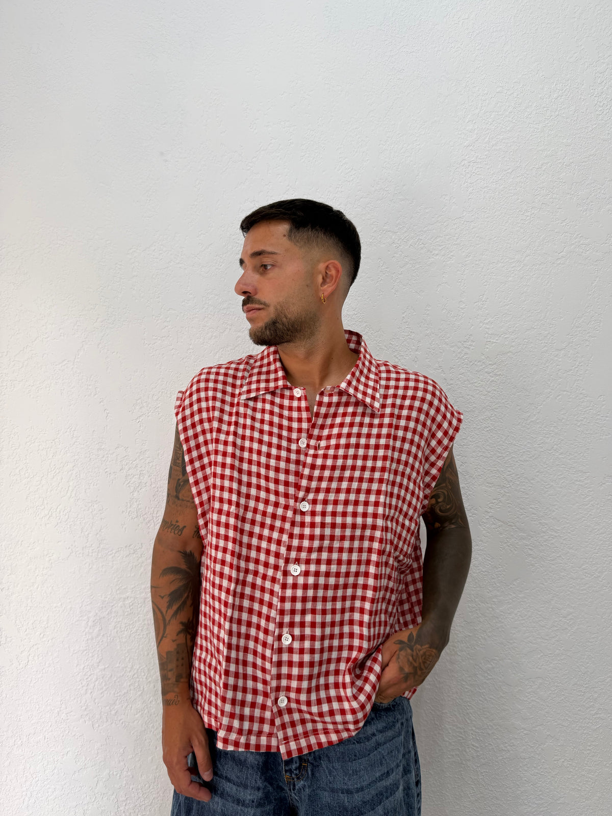 CAMICIA SMANICATO QUADRI OVER
