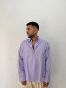 CAMICIA STONDATA OVER CON RICAMO VD GLICINE