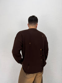 MAGLIONE GIROCOLLO CON ROTTURE