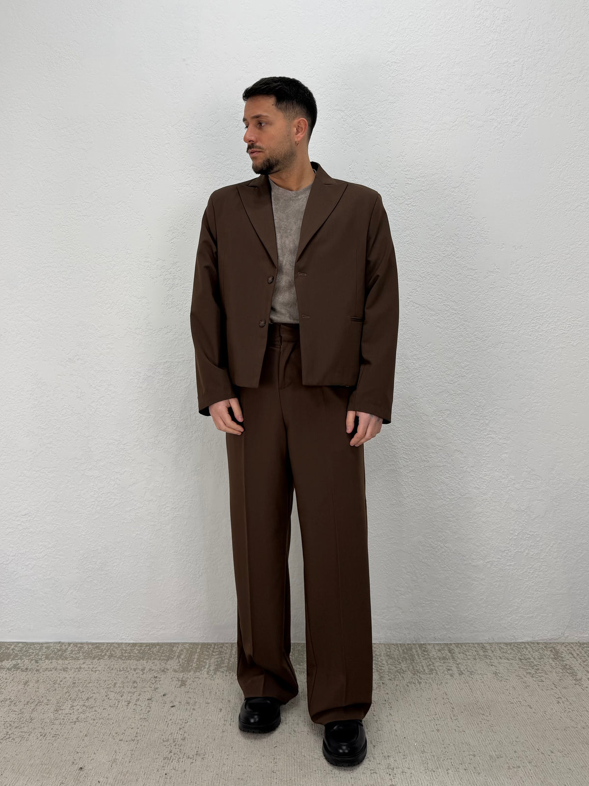 GIACCA DENZEL CROPPED MARRONE