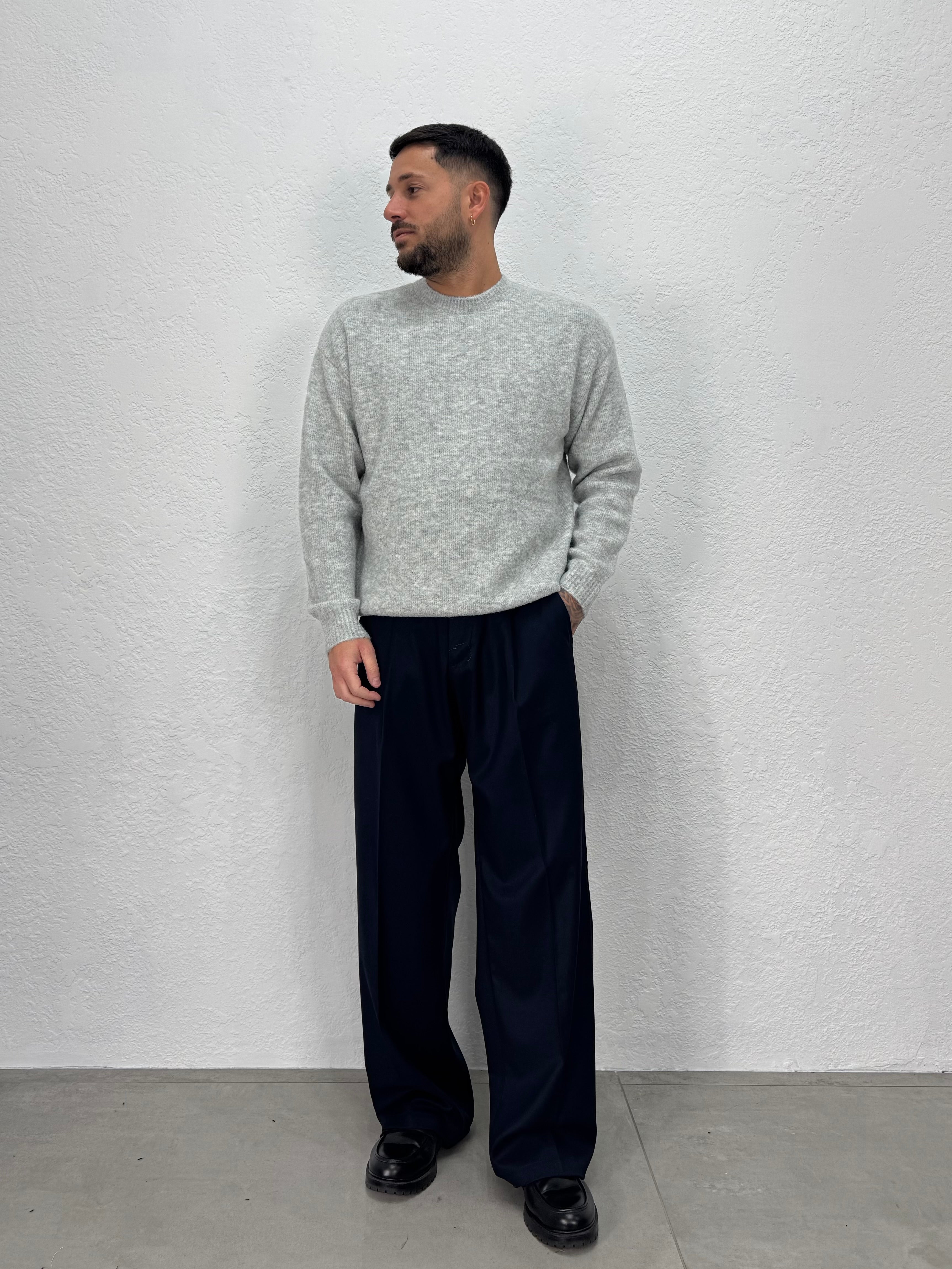 MAGLIONE GIROCOLLO SPAZZOLATO