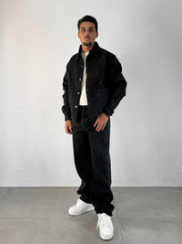 CAMICIONE IN JEANS NERO LAVATO