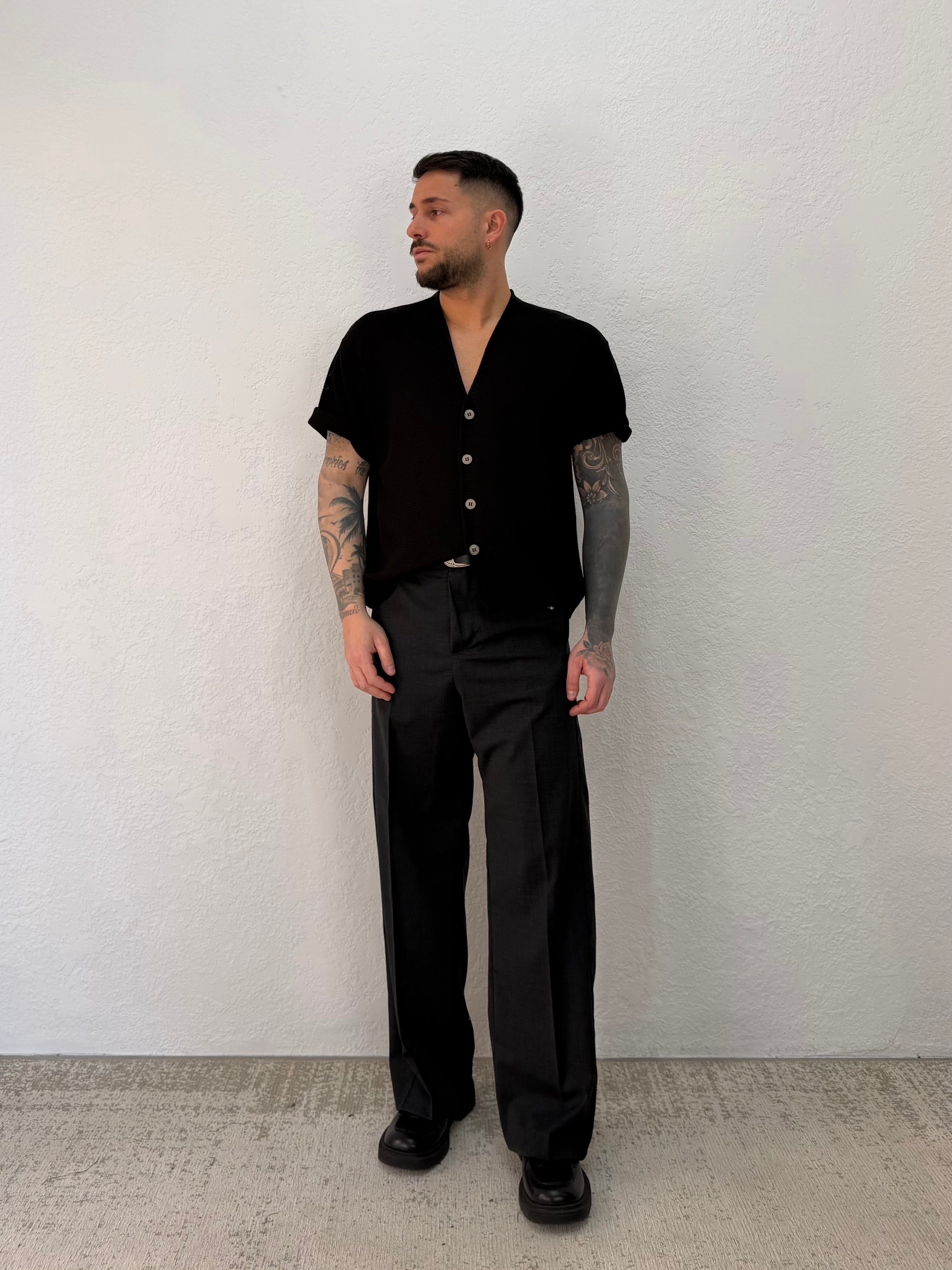 CARDIGAN SCOLLO V IN FILO