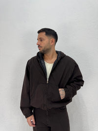 JACKET IN JEANS LESS IMBOTTITO CON CAPPUCCIO