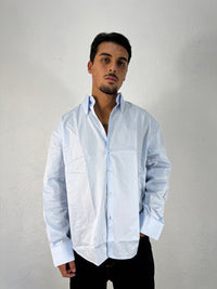 CAMICIA INUSUAL TINTA UNITA CON RICAMO RETRO
