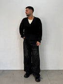 CARDIGAN DUE BOTTONI SPALMATO