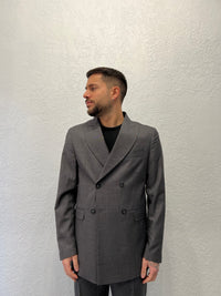 Giacca Doppiopetto Tramata Grigio