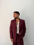 BLAZER DENZEL RELAXED MONOPETTO BORDEAUX