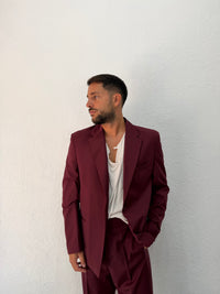 BLAZER DENZEL RELAXED MONOPETTO BORDEAUX