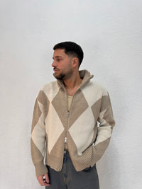 CARDIGAN FULL ZIP ROMBO