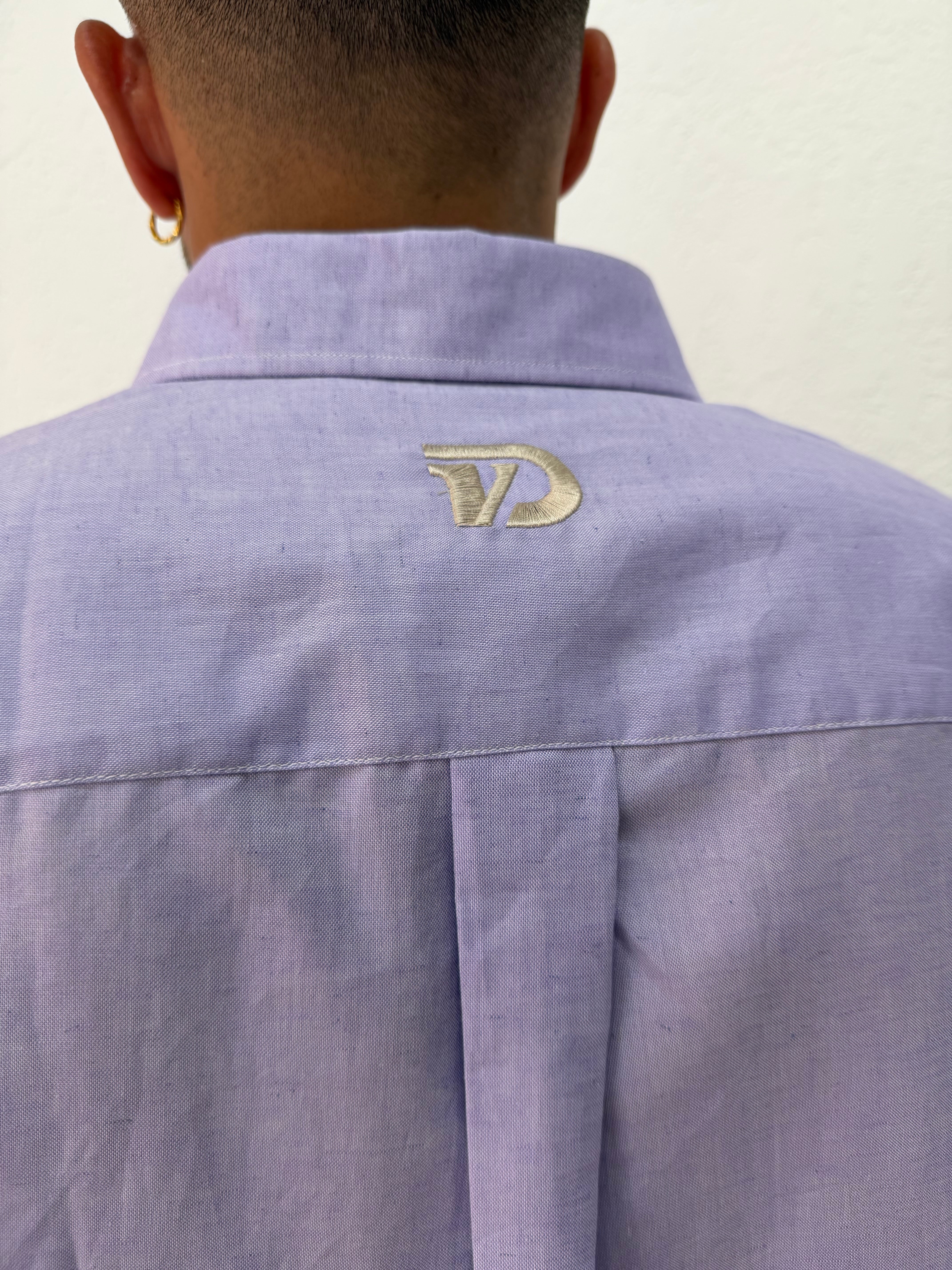 CAMICIA STONDATA OVER CON RICAMO VD GLICINE