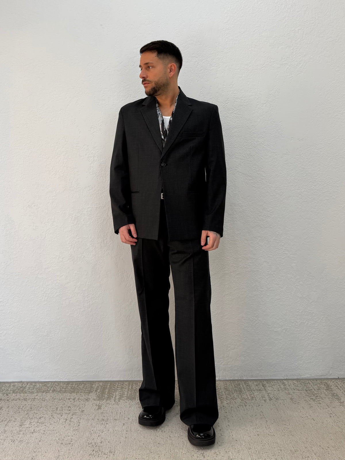 BLAZER DENZEL RELAXED MONOPETTO GRIGIO SCURO