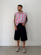CAMICIA SMANICATO QUADRI OVER
