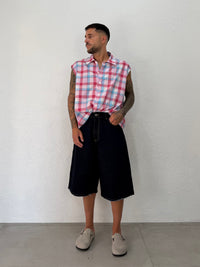 CAMICIA SMANICATO QUADRI OVER