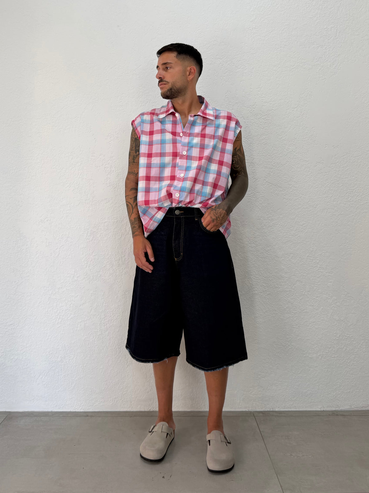 CAMICIA SMANICATO QUADRI OVER