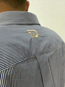 CAMICIA OVER STONDARA CON RICAMO VD RIGATA