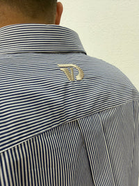 CAMICIA OVER STONDARA CON RICAMO VD RIGATA
