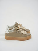 SNEAKERS BEIGE CON SUOLA OSSO