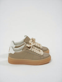SNEAKERS BEIGE CON SUOLA OSSO