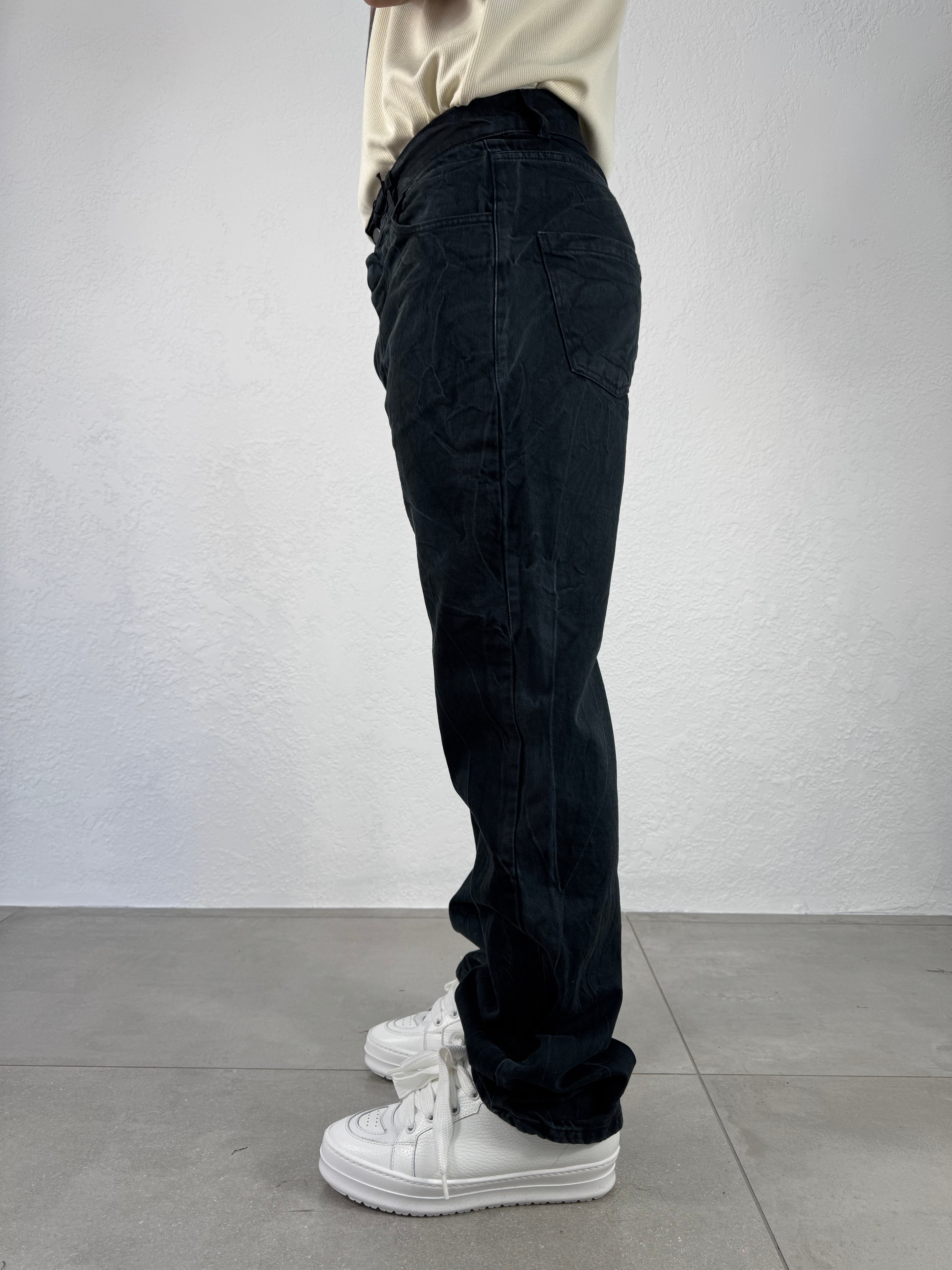 JEANS NERO LAVATO COORDINATO