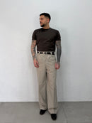 T-SHIRT IN COTONE ELASTICO DOPPIO RITORTO