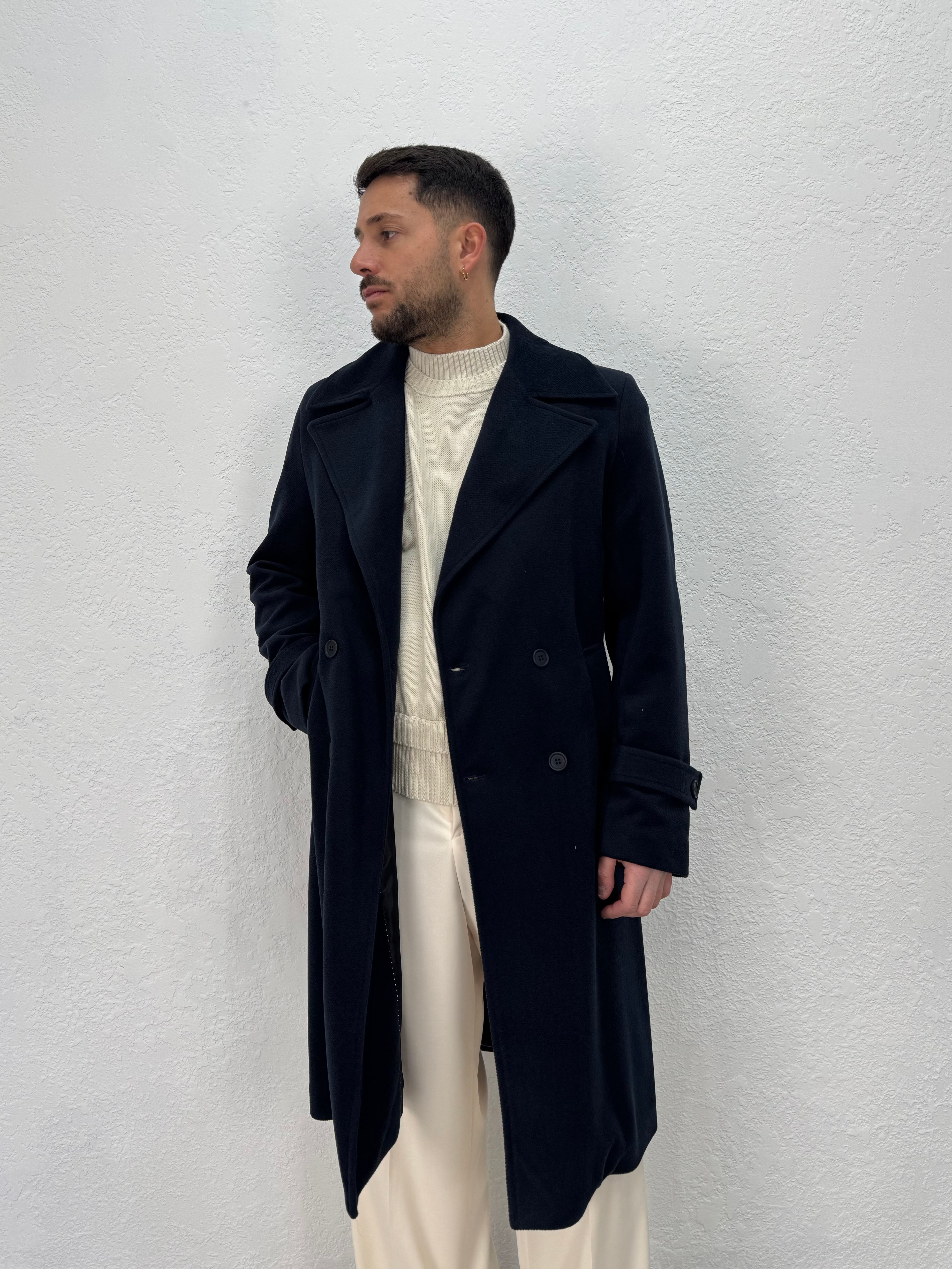CAPPOTTO REGOLARE LUNGO BLU