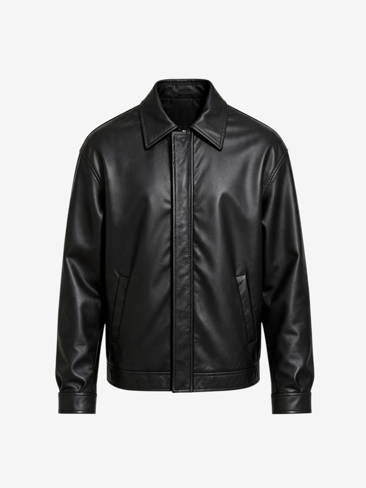 JACKET EFFETTO PELLE CON PATTINA