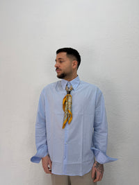 CAMICIA OVER STONDATA CON RICAMO VD TINTA UNITÀ