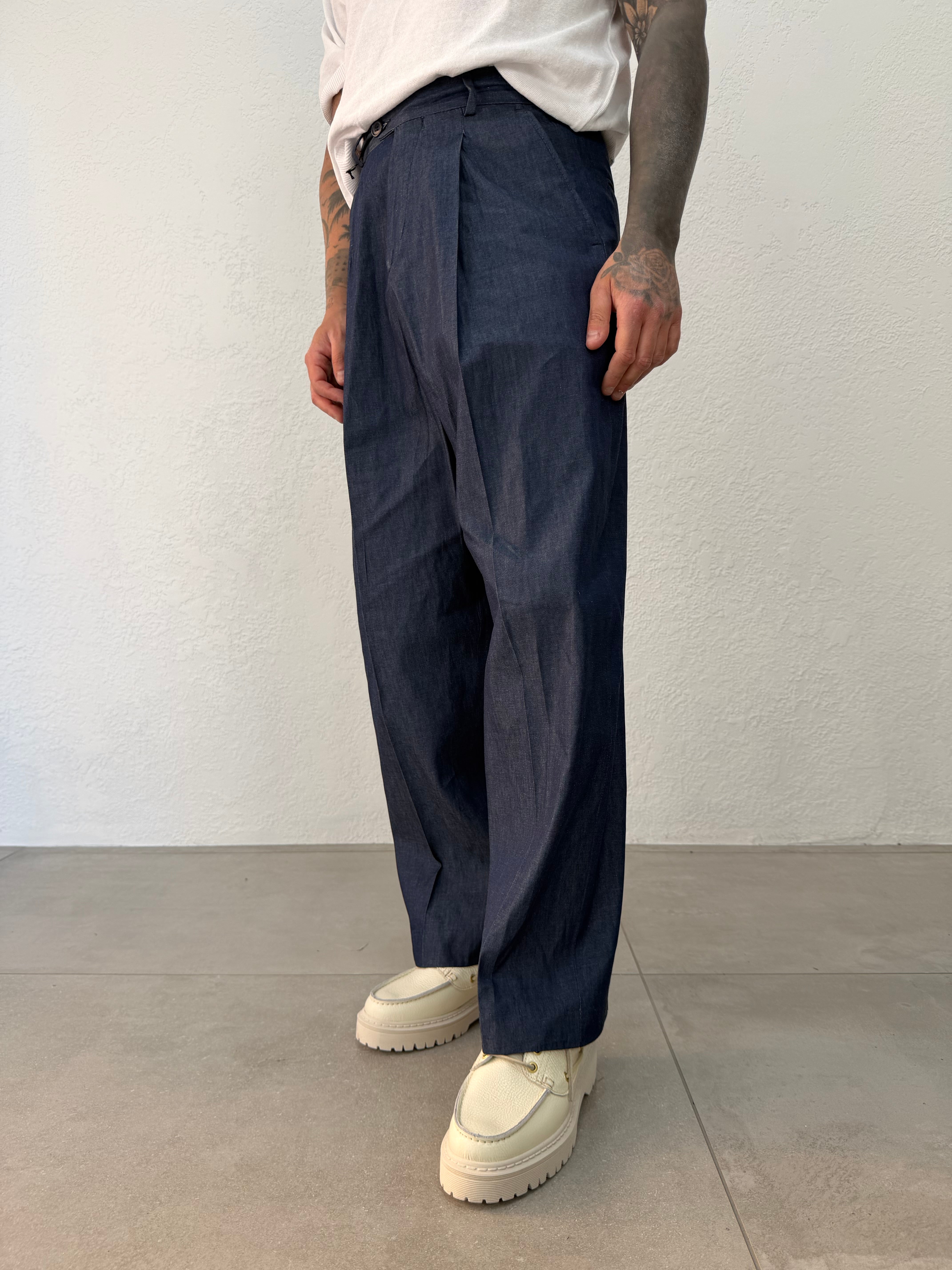 PANTALONE VITA ALTA CHAMBRAY