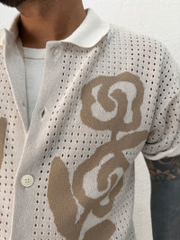 CAMICIA IN FILO CON RICAMO FIORE