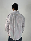 CAMICIA INUSUAL RIGATA ROSSA CON RICAMO