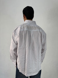 CAMICIA INUSUAL RIGATA ROSSA CON RICAMO