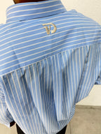 CAMICIA OVER STONDATA CON RICAMO VD RIGO LARGO CELESTE