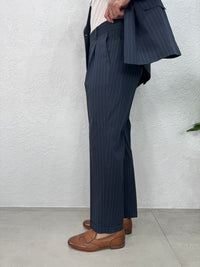 Pantalone Blu Gessato