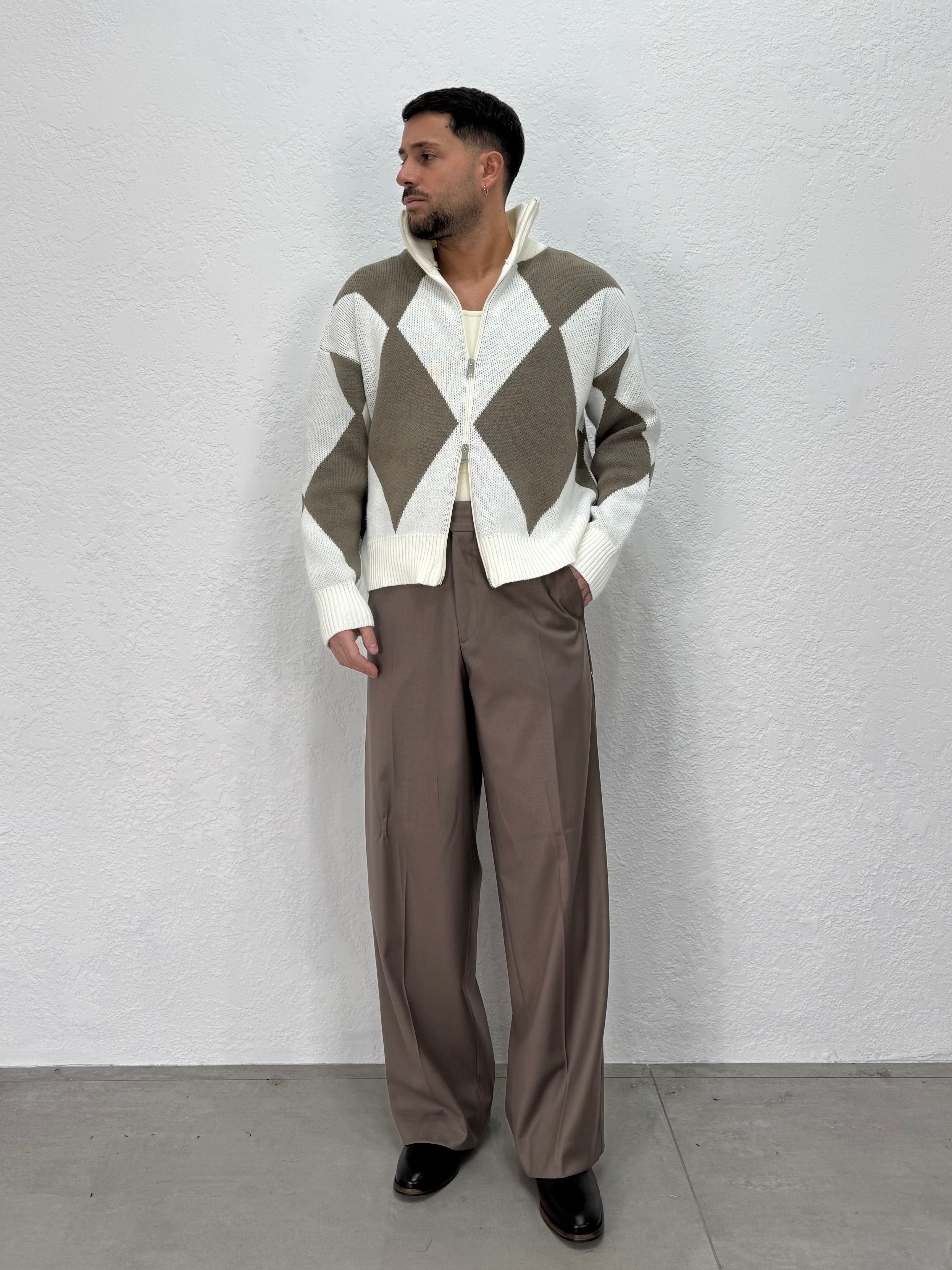 CARDIGAN FULL ZIP ROMBO