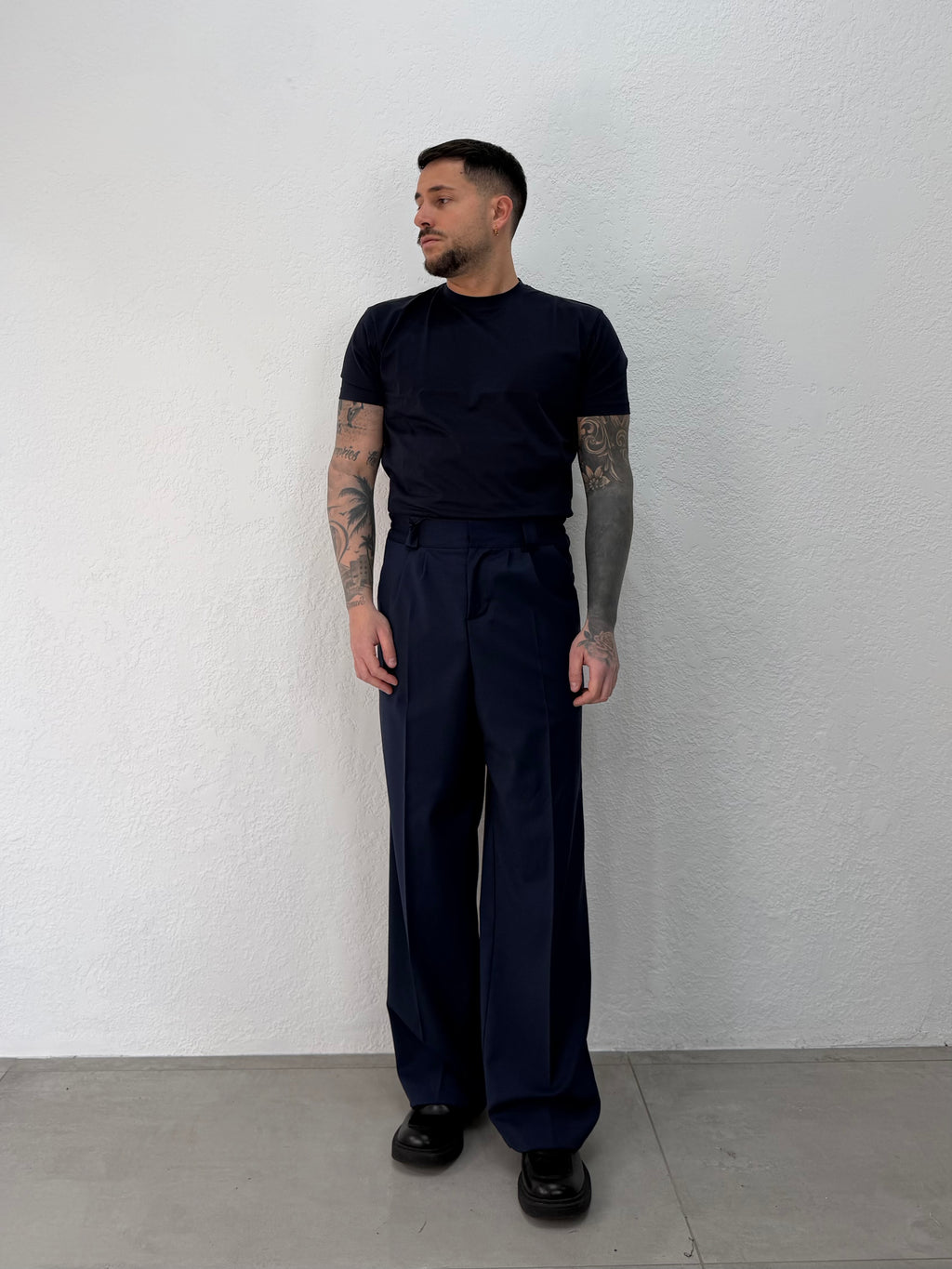 T-SHIRT IN COTONE ELASTICO DOPPIO RITORTO
