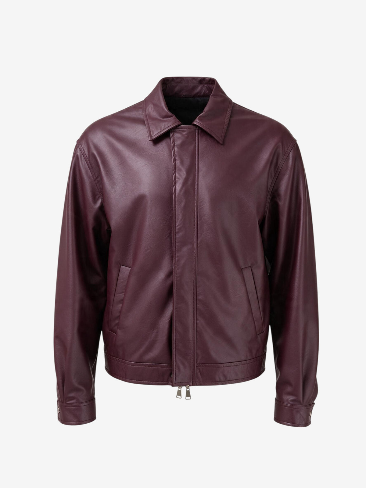 JACKET EFFETTO PELLE CON PATTINA
