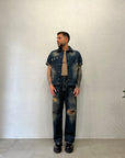 Camicia In Jeans Cropped Sabbiato