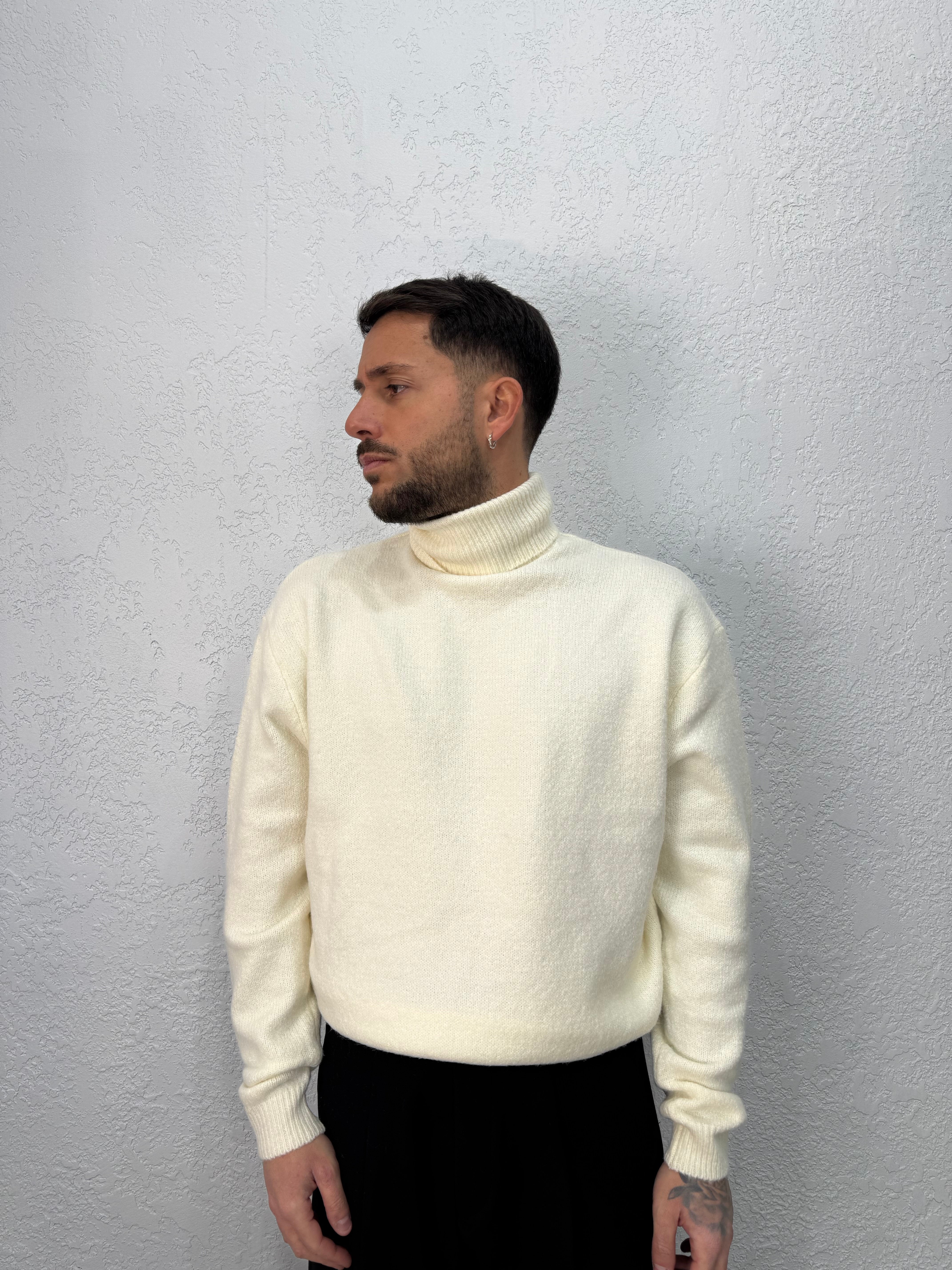 Maglione Collo Alto Lana Mohair