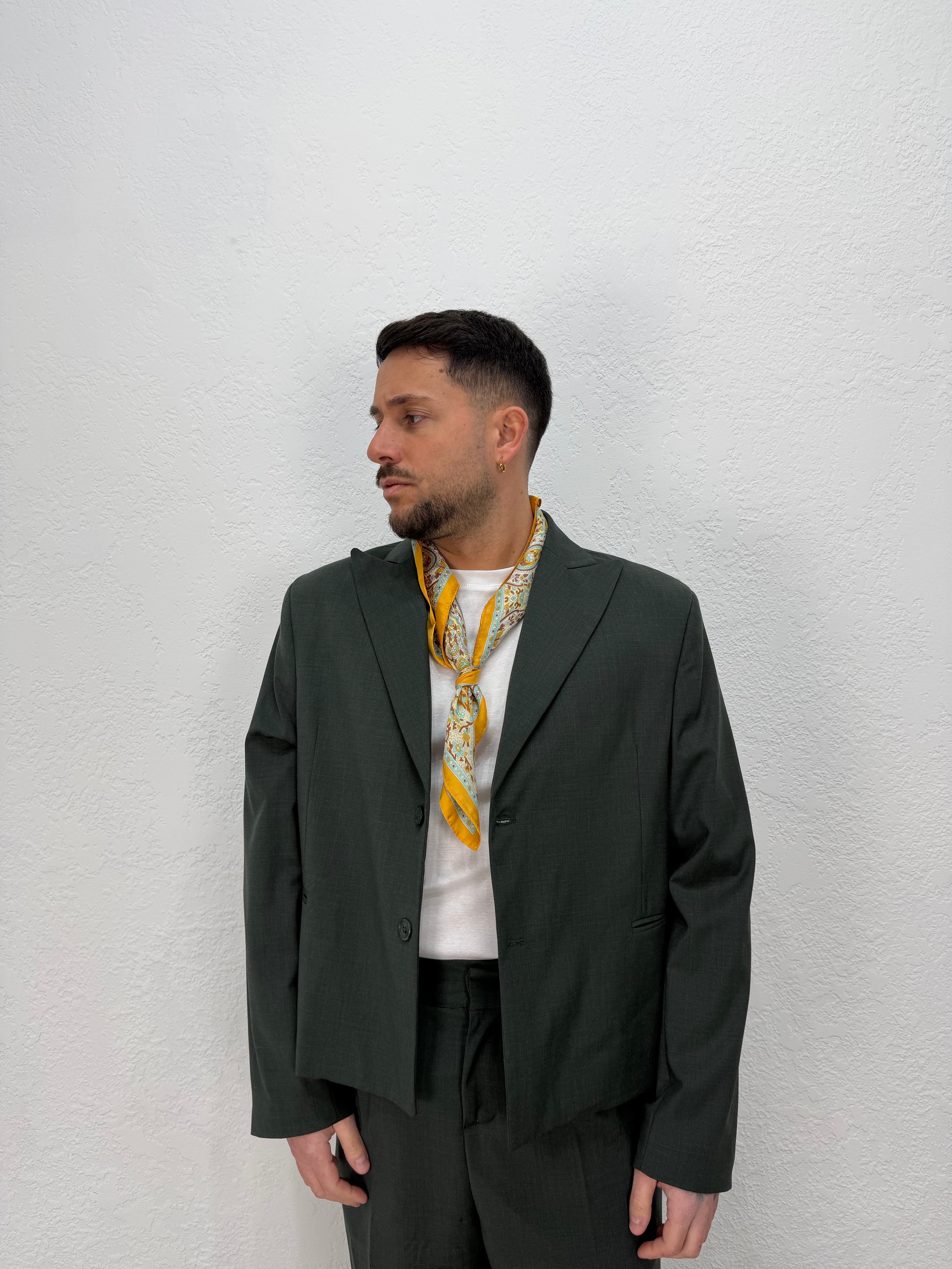 GIACCA DENZEL CROPPED VERDE SCURO