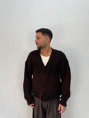 CARDIGAN DUE BOTTONI SPALMATO