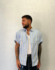 Camicia Rigata Boxy Fit Mezza Manica